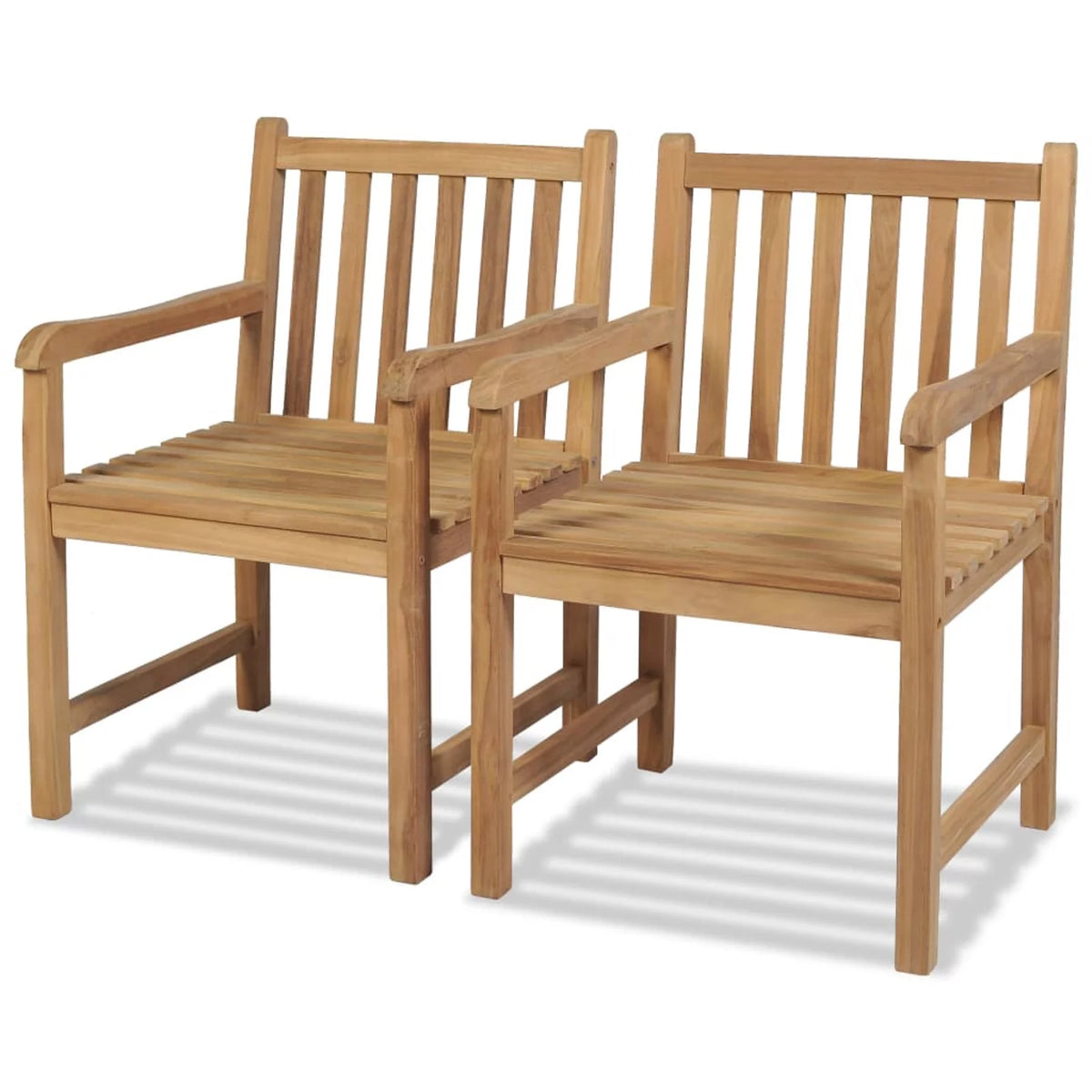 2 pcs Solid Teak Wood Patio Chairs B7443