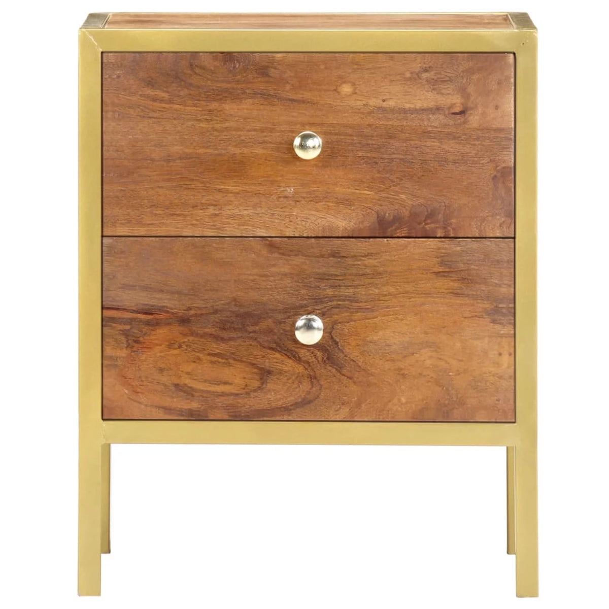 Mango Wood 2 Drawer Bedside Cabinet K1486