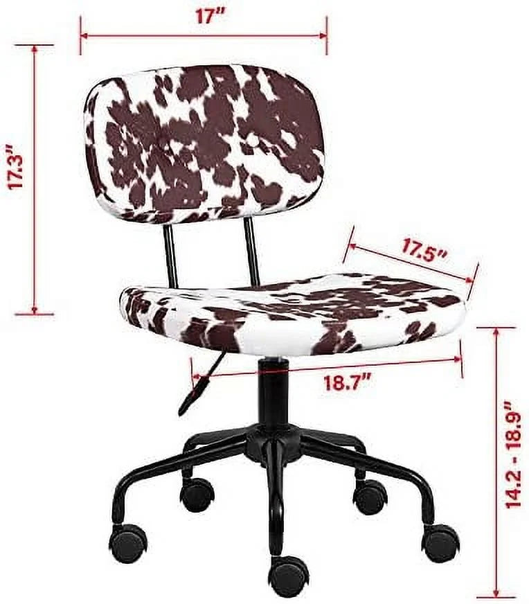 Plush Fabric Cow Print Swivel Office Chair A161430