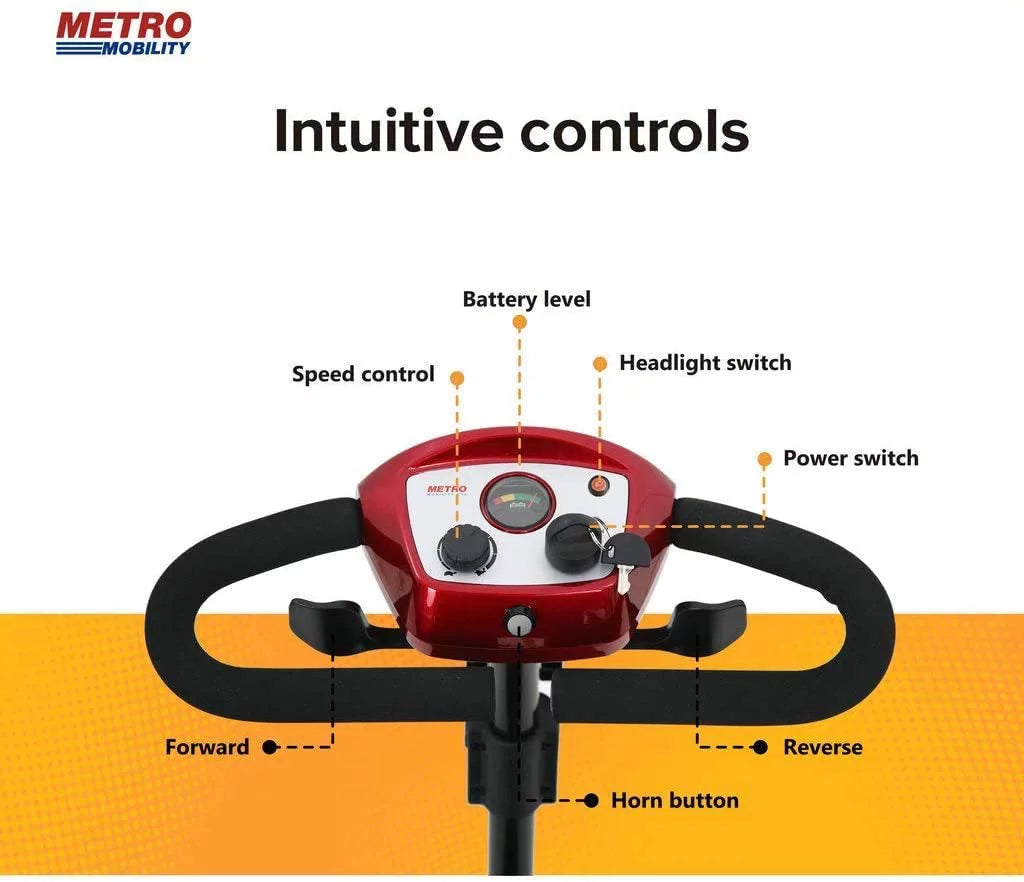 Folding 4 Wheel Scooter Red S36615