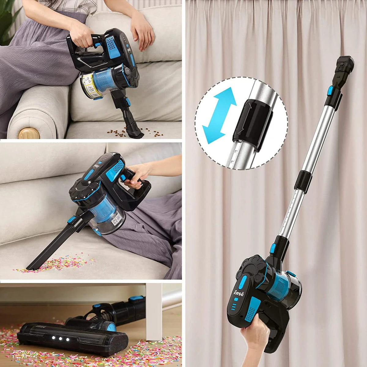 Cordless Stick Vacuum 20KPa 6-in-1 Blue W9633