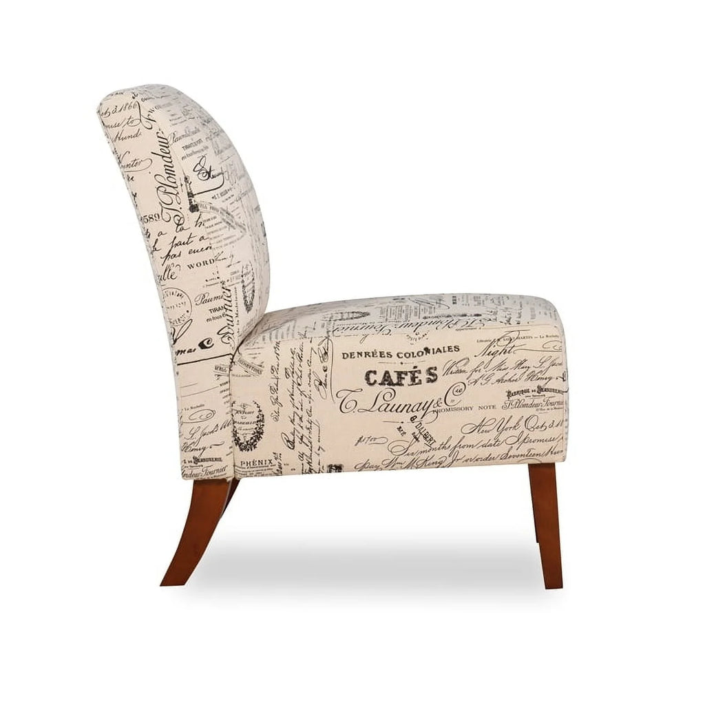 Contemporary Fabric Slipper Chair in Beige D599