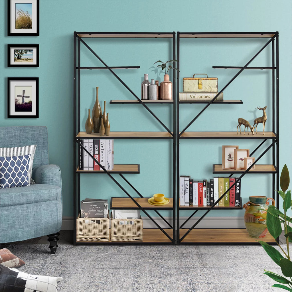 6-Tier Metal Wood Bookcase W784
