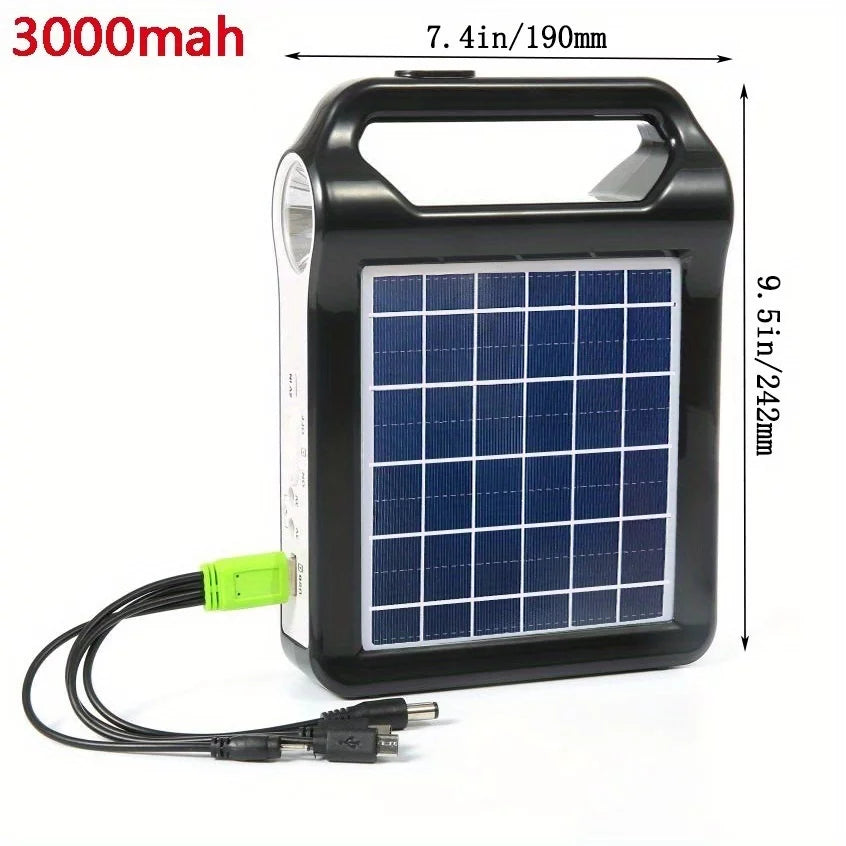 Portable 6V Rechargeable Solar Panel Power Storage Generator System with Lamp H415064