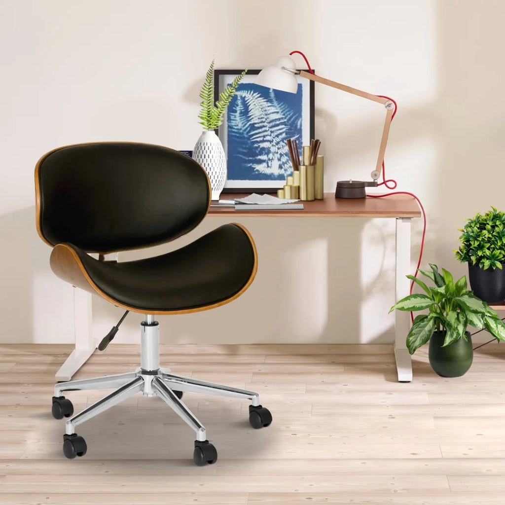 Brown and Black Swivel Office Chair D668