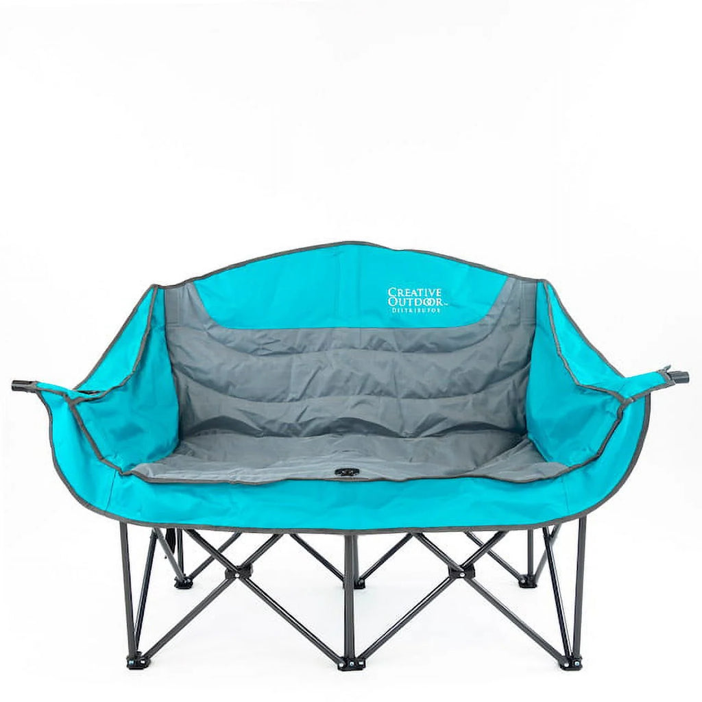 Teal Gray Two Seat Loveseat X521