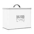 White Metal Dog Food Storage Container with Lid M97866