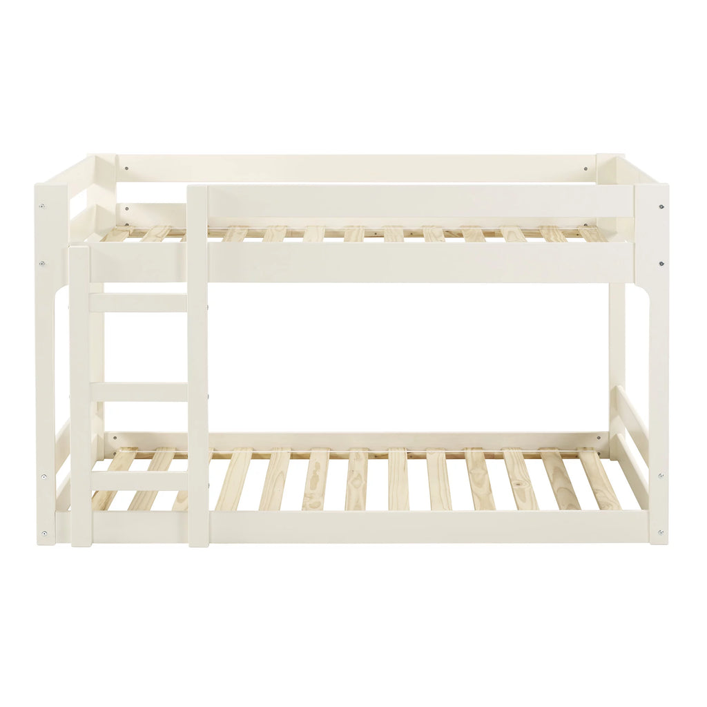 Modern Twin Over Twin Bunk Bed, White E36161