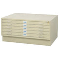 5 Drawer Flat File Cabinet with Closed Base in Brown H168090