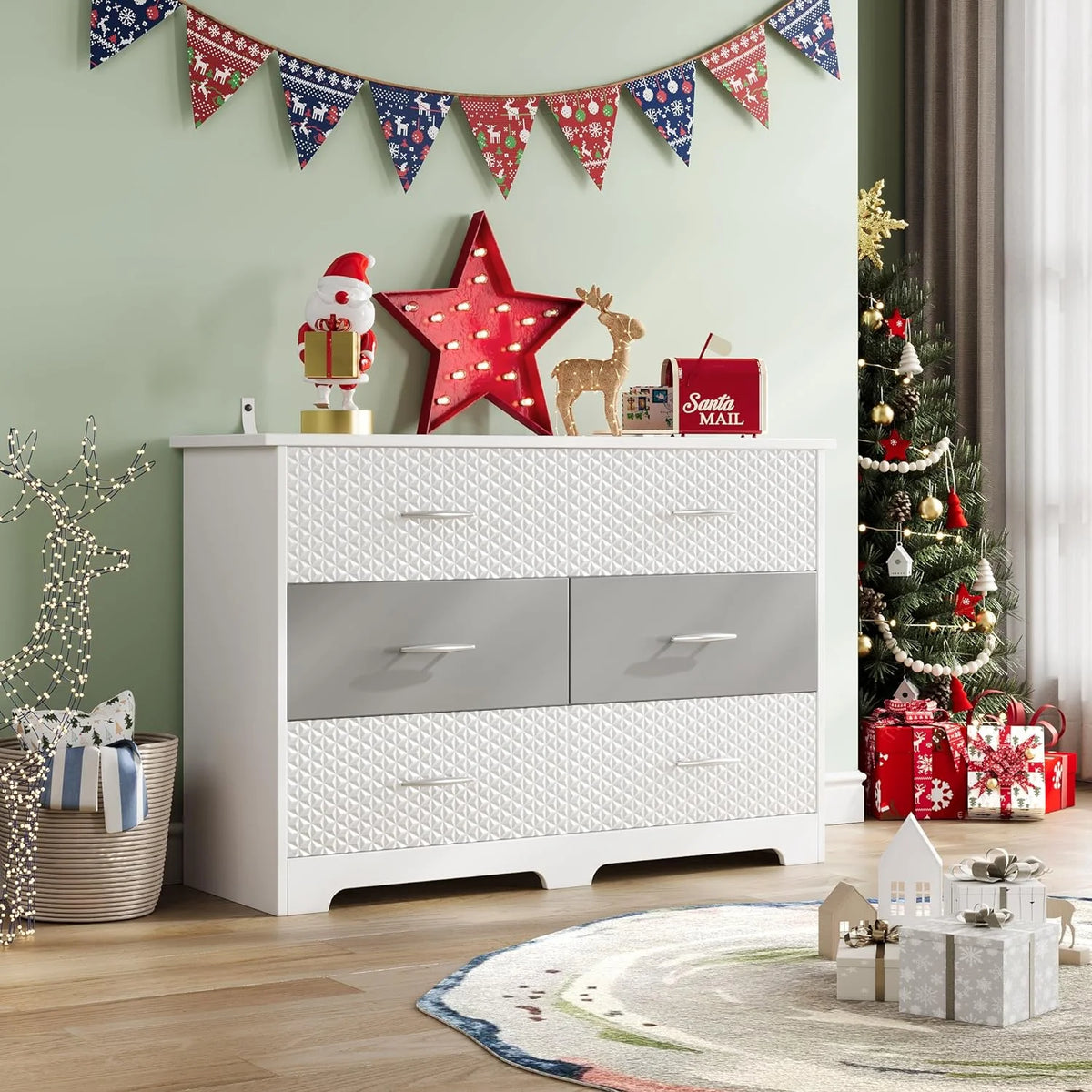 White 6 Drawer Wood Storage Chest of Drawers Y29550