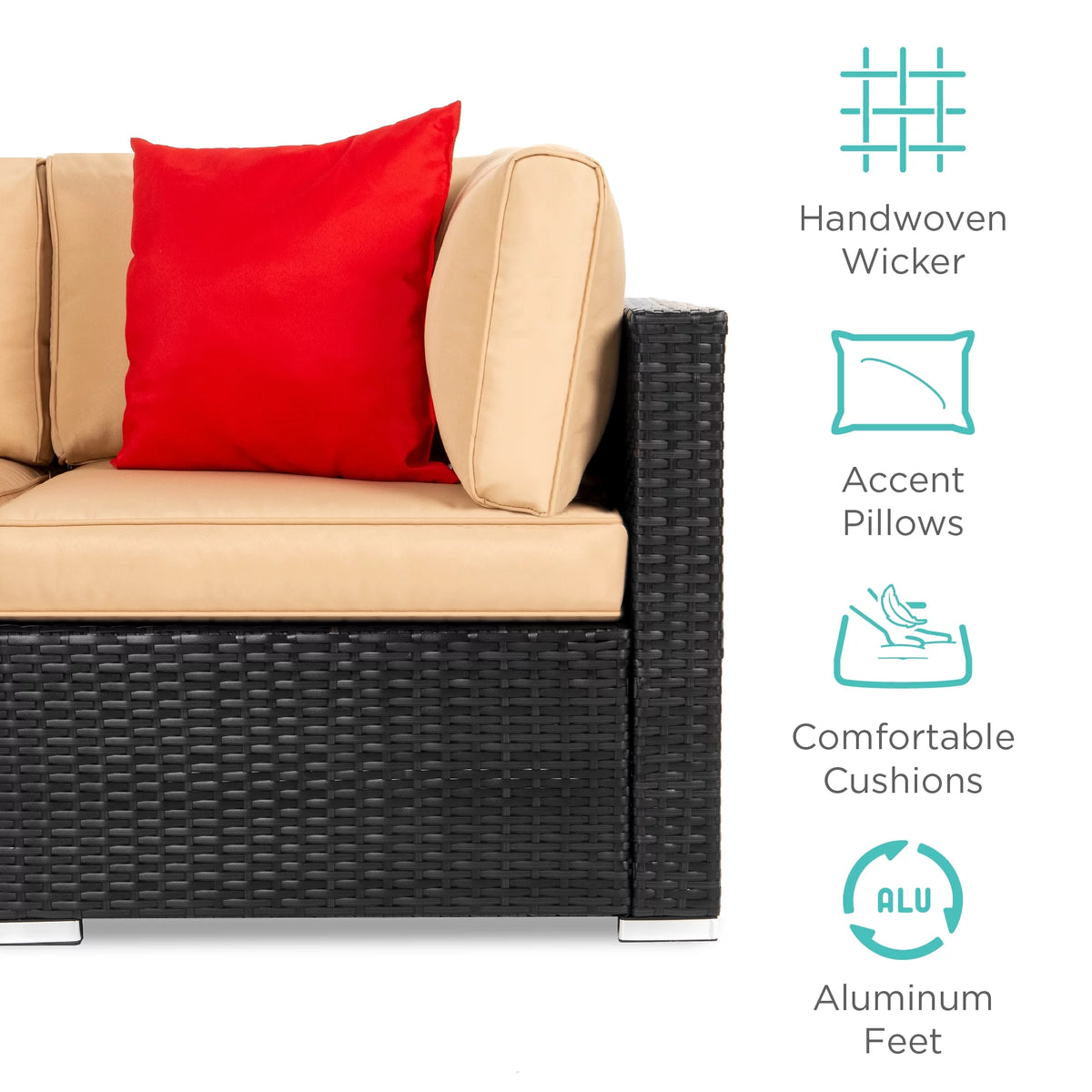 7 Piece Gray Wicker Sectional Set U691