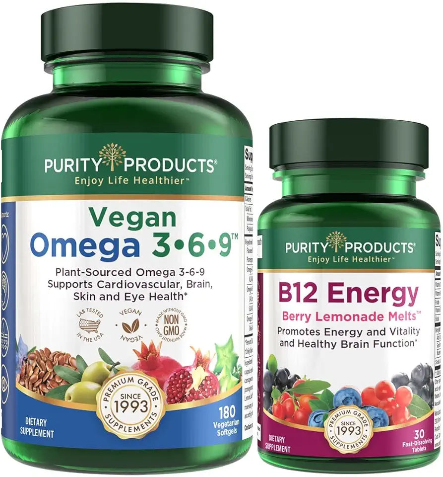 Vegan Omega 3-6-9 180 ct B-12 Energy Melt Y1704