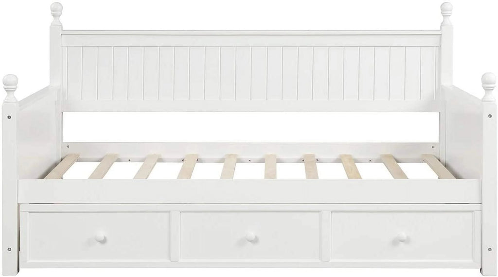 White Wood Daybed with Drawers W5236