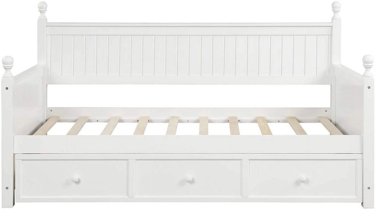 White Wood Daybed with Drawers W5236