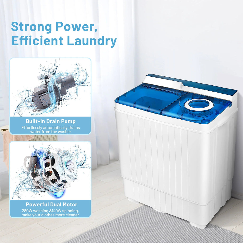 Portable Semi-automatic Washing Machine Blue A375959