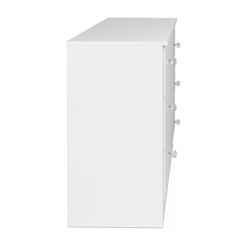 White 6 Drawer Wooden Dresser O730995