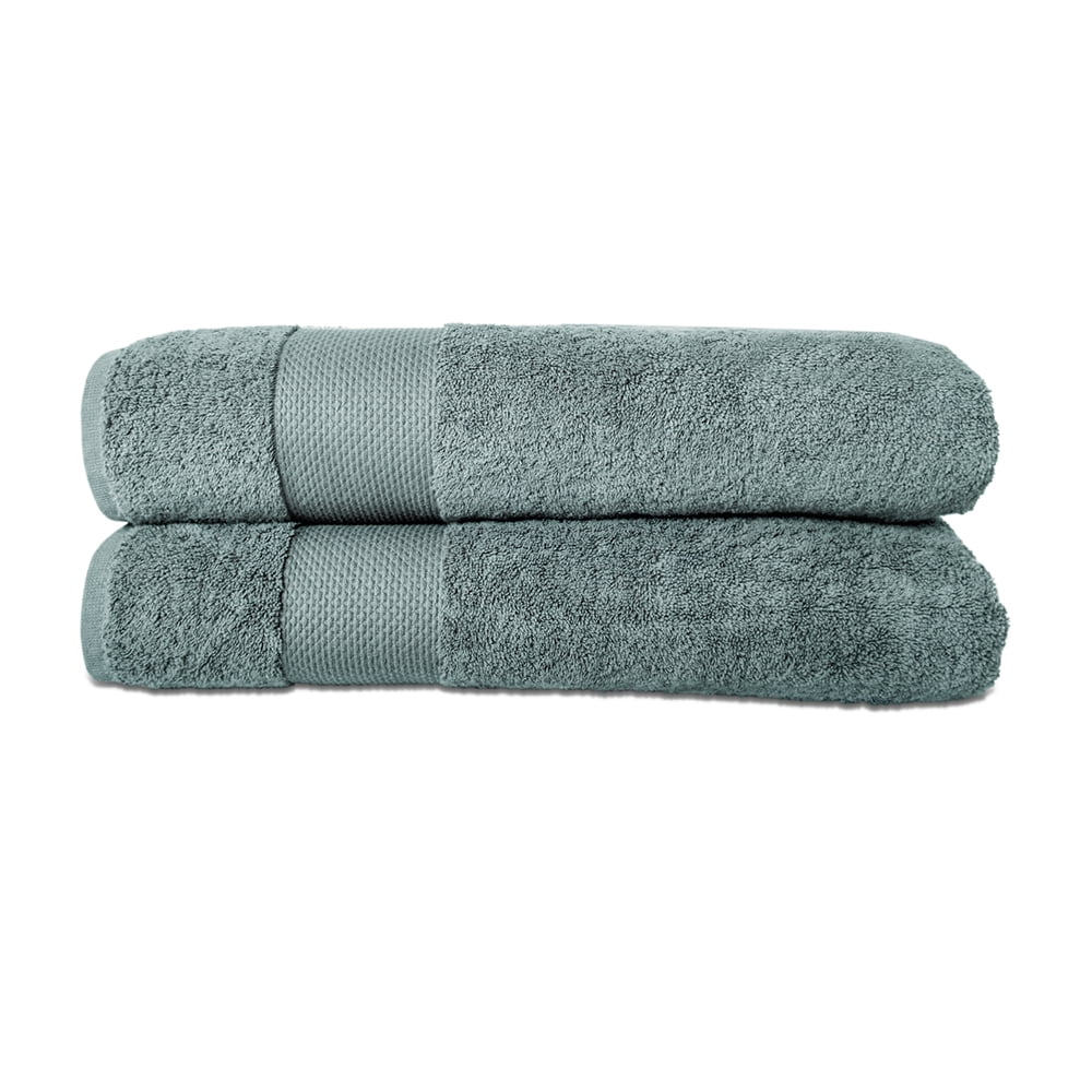 Bath Sheets Set of 2 Cotton Dark Green R1694
