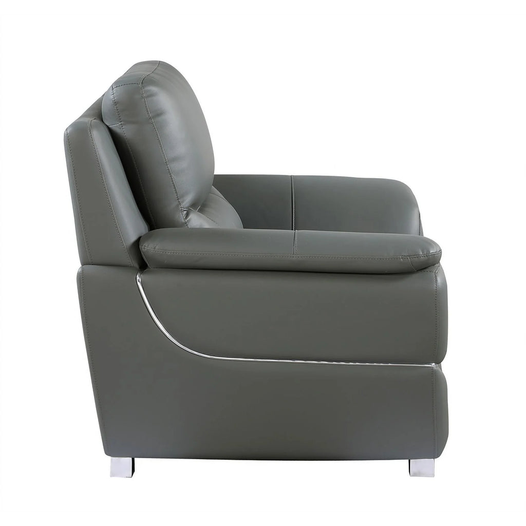 Gray Leather Upholstered Chair K232