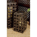 Black Metal and Glass Candle Lantern U631117