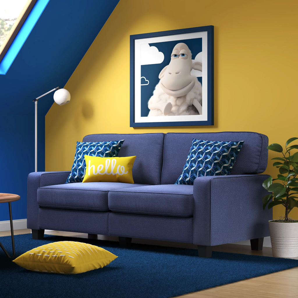 Navy Blue Fabric Sofa X431