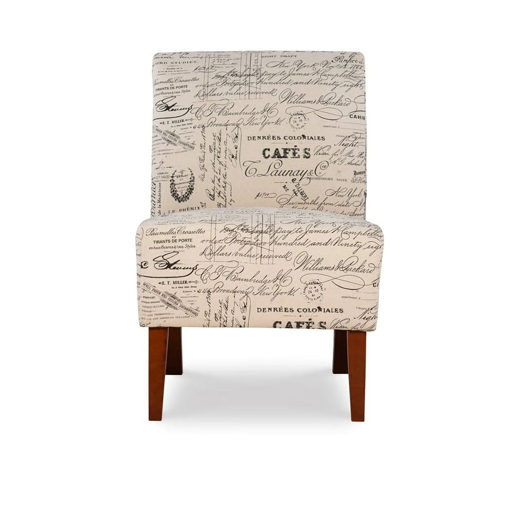 Contemporary Fabric Slipper Chair in Beige D599