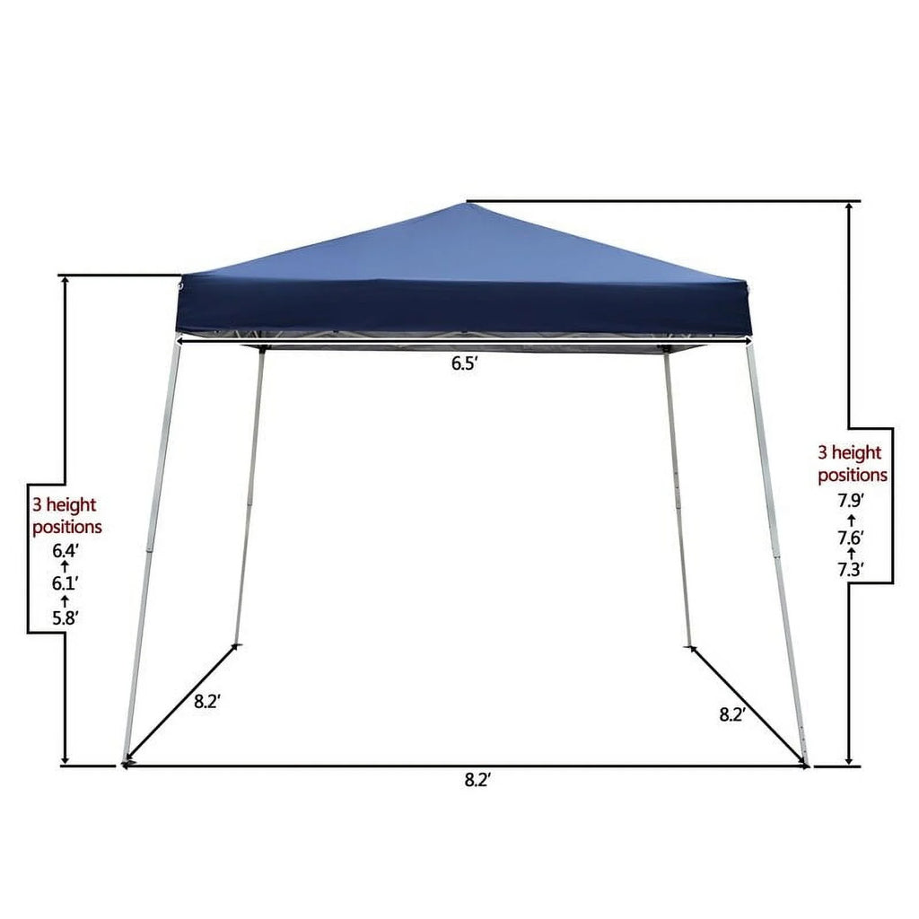 Camping Beach Gazebo Party Folding Sunshade Pop up Canopy Tent 8x8 Ft Top 6x6 Ft Blue D915437