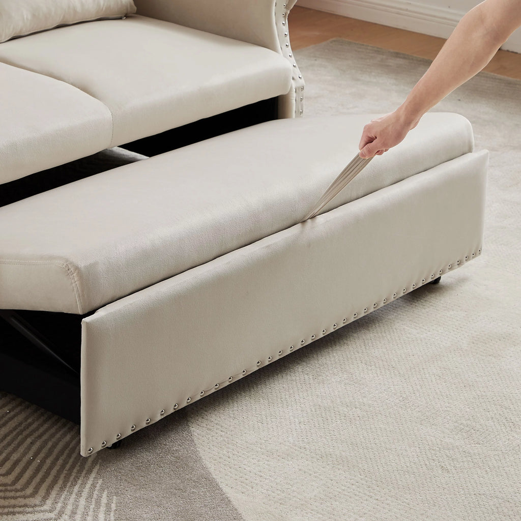 Velvet Convertible Sleeper Sofa Bed P311504