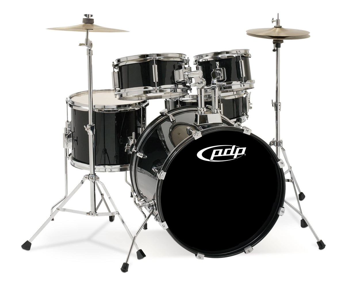 5-Piece Junior Drum Set with Cymbals and Throne Black X93479