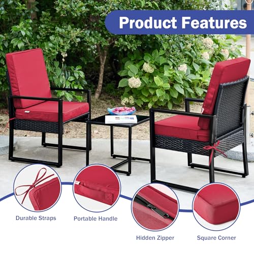 Outdoor Deep Seat Cushion Set 24 x 24 x 4 Inch Navy Blue N96980
