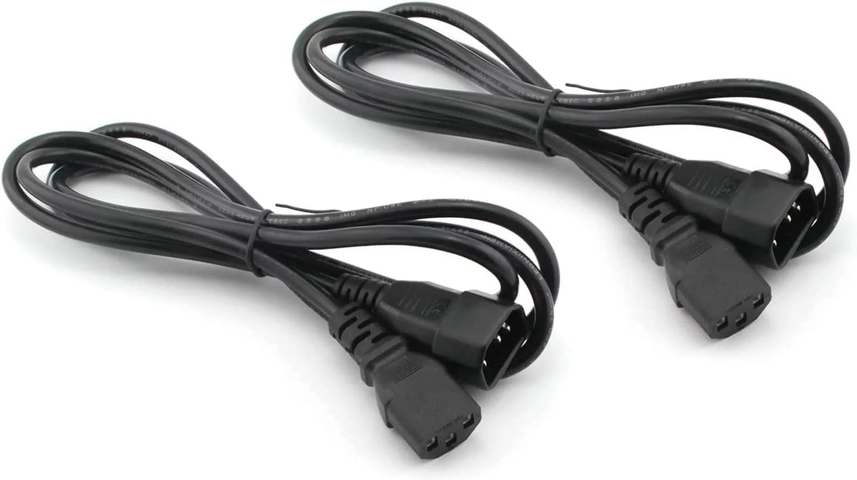 2-Pack 18Awg 250V 10A IEC 320 C13 to C14 Power Cable 6 Feet X564670