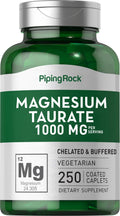 Magnesium Taurate 1000mg 250 Caplets Vegetarian Non-GMO Gluten Free Supplement M3581